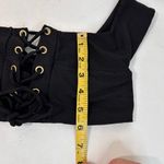 Blue Life  Black Textured Lace Up Crop Top /Swim Top size Medium Photo 3
