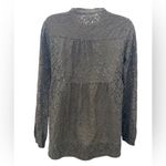 Michael Michael Kors Women's Small Brown Lace Long Sleeve Half Button Blouse Photo 1