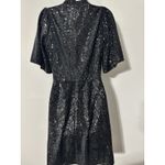 Johnny Was  Jade Eve Sequin Mini Dress Black Keyhole Mock Turtleneck NWT Size 8 Photo 7