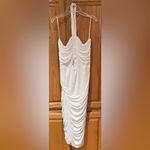 Bailey 44 Maive Halterneck Ruched Bodycon Stretch Midi Dress in White Size Large Photo 9