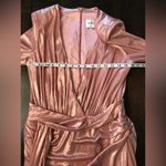 House Of CB NWOT Mina Metallic Pink Silky Floor Length Gown Maxi Dress Sz L Photo 6