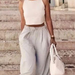 ADAY  Cooler Days Culottes Cloud XS Cool Gray Wide Leg Cropped Slit Resort Photo 0