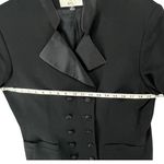 Kasper Vintage Tuxedo Jacket 16 Black Wool Satin Double Breasted Power Blazer Size 10 Photo 5
