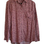 Beach Lunch Lounge Women Top L Pink Ditsy Floral Print Button Up Cottagecore Photo 0