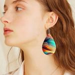 Vibrant Mountain Print Teardrop Earrings Green Photo 3
