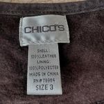 Chico's Vintage Y2K babydoll unique grey suede 100% real leather jacket Photo 4