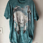 The Mountain ‎ XL Wolf Native Tribal Feather Teal Dream Catcher Oversized T Shirt Photo 0