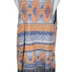 INC International Concepts Gray and Orange Aztec Vest with Fringe Size Medium Photo 1