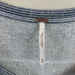 Free People  Lacey Love Navy Striped Sweatshirt Photo 3