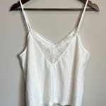 None White Double V-Neck Eyelet Cropped Cami Size L Photo 0