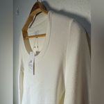 White Fitted Bodysuit with Long Sleeves Size L Photo 3