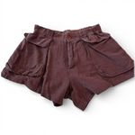 Free People  Mauve Linen Blend Cargo Mini Shorts | Utility Boho | Size M Photo 1