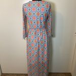 Allison Brittney 15. Blue Red Bell Sleeve Maxi Dress Photo 6