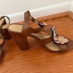 Michael Kors Brown Floral Women's Block Heel Sandals Size 8 Photo 3