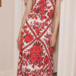 Hill House  Davina Dress in Red Diamond Rose Photo 0