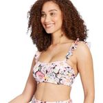 Shade & Shore  Women’s Floral Ruffle Bralette Bikini Top Size 34C NWT Photo 0