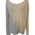 Eileen Fisher  Size S Grey White Striped Top Organic Linen Long Sleeve Shirt Photo 0