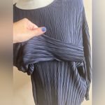 ZARA  navy blue textured bat wing blouse small Photo 3