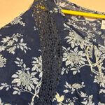 Denim & Supply Ralph Lauren  Blue Top Floral Blouse Peasant Flowy Boho size M Photo 2