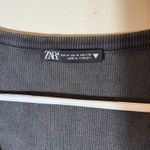 ZARA  Embellished Tank‎ Top Ribbed Knit Rhinestone Gray Size Medium Photo 3