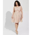 Torrid  Floral Cotton Poplin Collar Button Up Belt Sleeveless Shirt‎ Dres Size 3X Photo 1