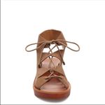 Lucky Brand Hipsta Open Toe Leather Wedge Sandals Tan Brown Size 7.5 Photo 1