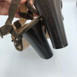 Nanette Lepore Nanette Lapore Brown Leather Strappy Heeled Sandal Womens 6 Bow Coquette Summer Photo 2