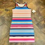 NWT New Label Multicolor Tank MIDI Dress Medium Pink Photo 2