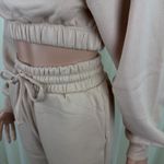 Zenana 2 Pcs Crop Sweatshirt Tracksuit Jogger Pants Set Outfit Active Loungewear Pale Peach Photo 5