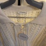 Storia  Women's Cream V-Neck Cable Sweater Photo 2