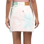Levi's New  Pastel Tie Dye Denim Raw Hem Jean Skirt White Multicolor Photo 1