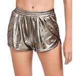 🕺🏻Women’s disco track shorts; metallic bronze XS Gold Photo 3