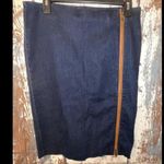 Ralph Lauren  Denim skirt, leather trim, zipper, size 8 Photo 1