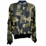 Roly Poly Green Camo Print Full Zip Long Sleeve Ja Size M Photo 2