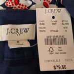 J.Crew NEW Navy Blue White Floral Print Pleated Knee Length A-Line Skirt Size 6 Photo 4