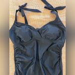 Maternity Swim NWT Ingrid & Isabel Black One Piece Halter Swimsuit beach summer Size M Photo 2