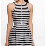 EXPRESS  Black and White Striped Skater Mini Dress Photo 0