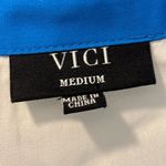 VICI Women’s Baroque Print Blue and Cream Patterned Button-Up Shirt Size Medium Photo 1