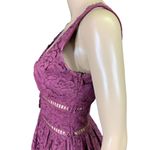 Tobi Womens Dress Lace Cutout Plunge Fit and Flare Purple Scalloped Bodice XS Photo 9