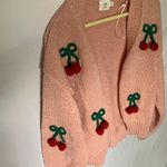 Luna Ivy: Pink Cherry Embellished Sweater Photo 5