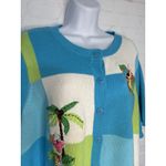 Breckenridge Vintage Woman Sweater 2X Tropical Patchwork Ramie Knit Cardigan Photo 3