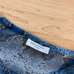 Equipment 100% Silk Blue Python Print Sheer Blouse Size Small Photo 6