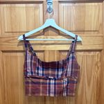 Urban Outfitters Outfitter Size Large Deep Red/Orange and Navy Blue Plaid Tank Top. Photo 2