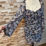 ZARA  Paisley Floral Print Draped Ruched Mini Dress Size L NWT Photo 0