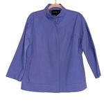 Lafayette 148 New York Susanne Patch Pocket Zip Up Jacket in Bluebird SMALL Purple Photo 1