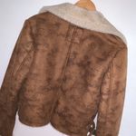 Forever 21 Faux Fur Suede Full Zip Moto Jacket Photo 4
