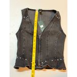 Wild Fable Womens XXS Black Denim Vest Ruffle Studded Zip V-neck Biker Western Photo 3