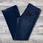 The Limited  Dark Wash Flare Jean Womens 8 (32X32) Mid Rise Button Flap Pockets Photo 1