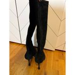Vince Camuto Womens 9.5 41 Black Suede High Heel Knee High Zipper Boots Fall Photo 2