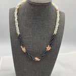 Vintage Feminine Twist Beaded Multicolor Pearl Shell Necklace Mystery Clasp Multiple Photo 0